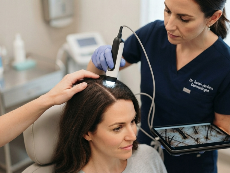 Digital Scalp Analysis Device in Use